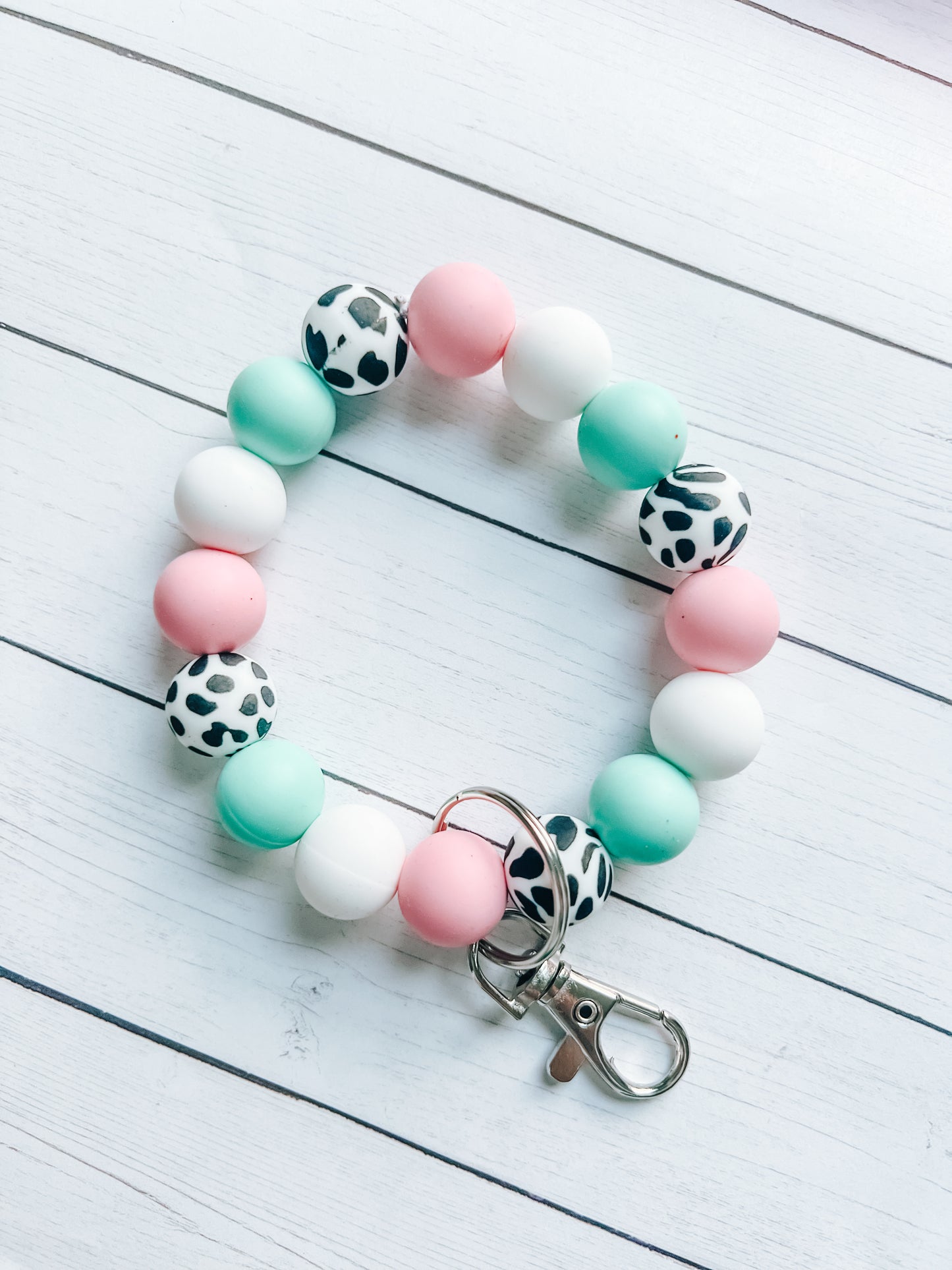 Cow pastel wristlet