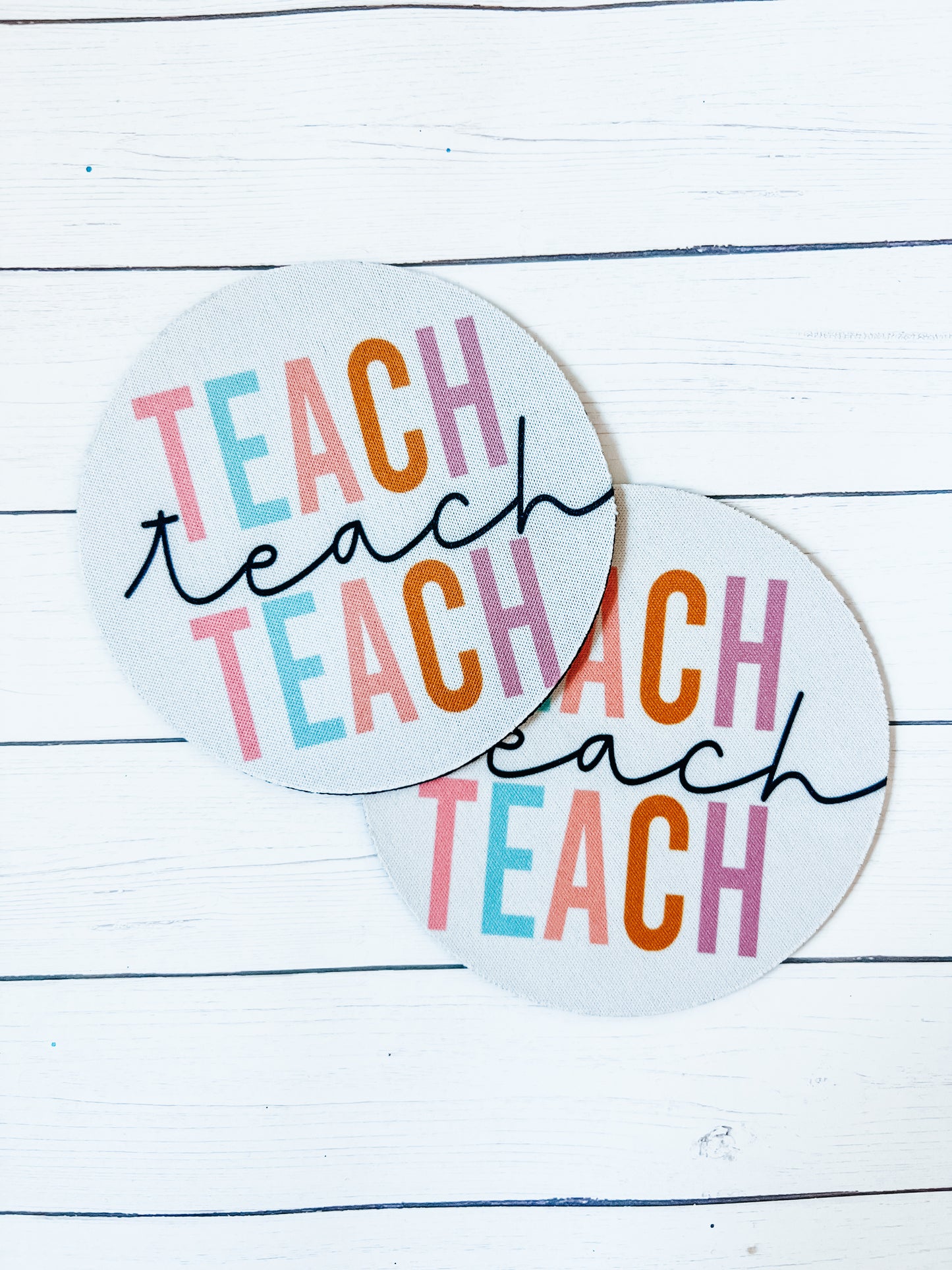Teach desk coasters