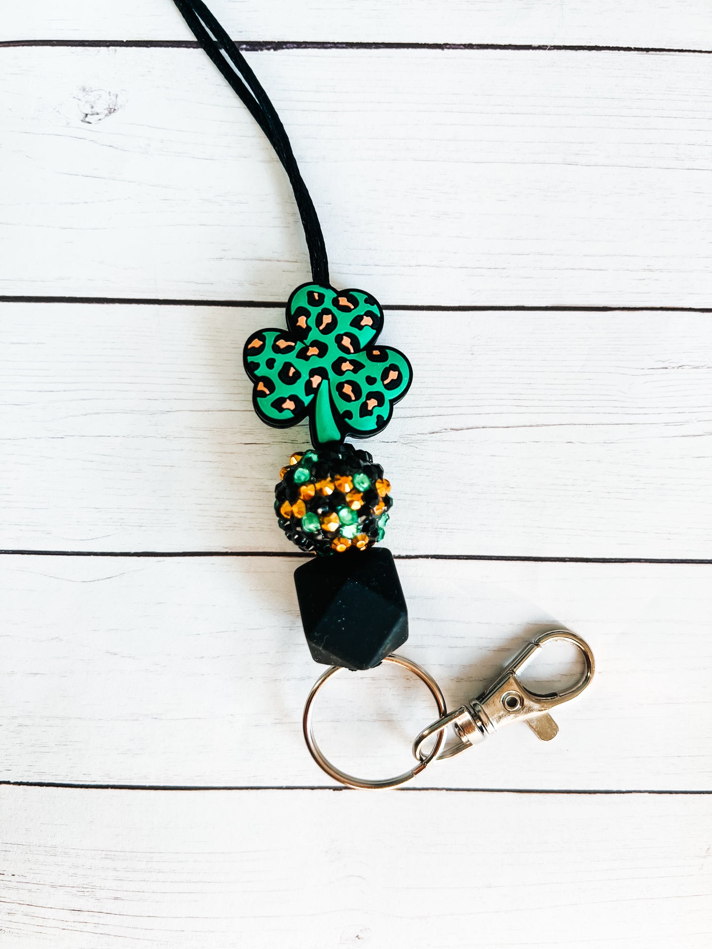 Leopard Clover Lanyard
